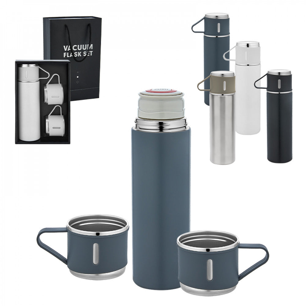 500 ml. (17 Oz.) Vacuum Flask Set with 3 Steel Cups